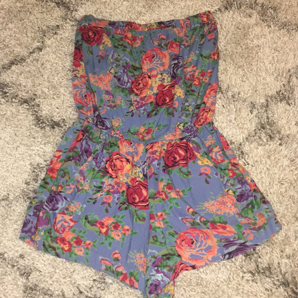 Flower print romper